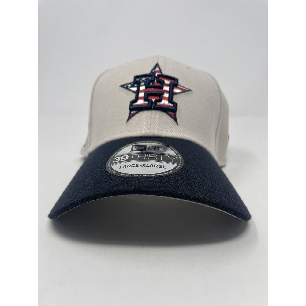 New Era Houston Astros Hat Independence USA 39THIRTY Stretch Flex Baseball‎ Cap
